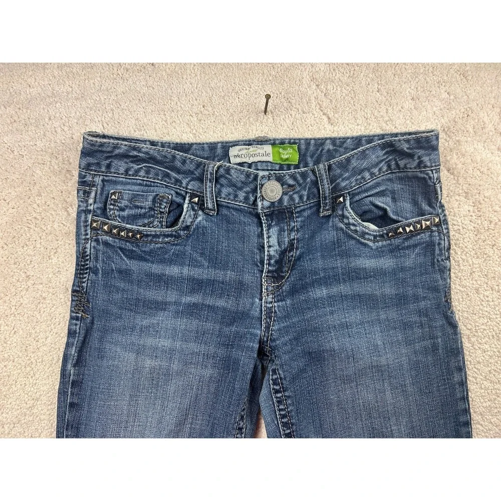Aeropostale Jeans Womens 5/6 Bayla Skinny Studded Pocket Stretch Denim Pants‎